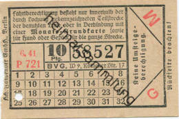 BVG Berlin Köthener Str. 17 - Fahrschein 1941 - Europe