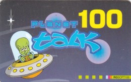 Norway, PPC 02IV-02, Planet Talk, Alien In Spaceship,  RGSCPT100, 2 Scans. - Norvegia