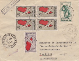 Lettre Tananarive Madagascar Vaduz Liechtenstein Bloc - Covers & Documents