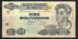 Diez Bolivianos (Peintre Leader Du Mouvement De L´art Indigène Bolivien), Billet Bon état - Bolivie