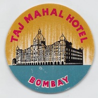 06081 "INDIA - BOMBAY - TAJ MAHAL HOTEL" ETICHETTA ORIGINALE - Etiquettes D'hotels