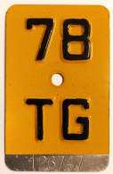 Velonummer Mofanummer Thurgau TG 78 - Number Plates