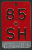 Velonummer Schaffhausen SH 85 - Nummerplaten
