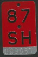 Velonummer Schaffhausen SH 87 - Placas De Matriculación