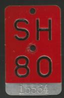 Velonummer Schaffhausen SH 80 - Placas De Matriculación