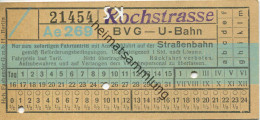 Berlin - BVG - U-Bahn Mit Anschlussfahrt Auf Der Strassenbahn - Kochstrasse - Fahrschein - Europa