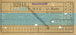 Berlin - BVG - U-Bahn Mit Anschlussfahrt Auf Der Strassenbahn - Alexanderplatz - Fahrschein - Europe