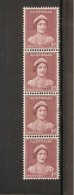AUSTRALIA 1942 1d MAROON COIL STRIP OF 4 SG 181a X 4 UNMOUNTED/ VERY LIGHTLY MOUNTED MINT Cat £56 - Nuevos