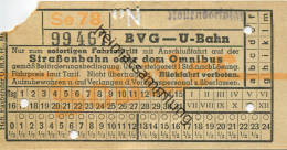 Berlin - BVG - U-Bahn Mit Anschlussfahrt Auf Der Strassenbahn Oder Dem Omnibus - Nollendorfplatz - Schüler-Fahrschein - Europa
