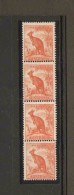 AUSTRALIA 1949 ½d SG 228c COIL STRIP OF 4 NO WATERMARK MOUNTED MINT/UNMOUNTED MINT - Mint Stamps