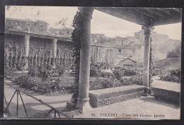 = Carte Postale Toledo Casa Del Gréco Jardin, Timbre Du Roi Surchargé Republica 25.3.32 - Toledo