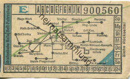Halle - Strassenbahn Halle - Heft-Fahrschein 30er Jahre - Rückseitig Werbung W.F. Wollmer Kleider- Und Seidenstoffe Gros - Europa