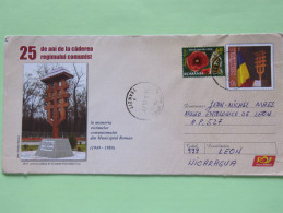 Romania 2015 Stationery Cover To Nicaragua - Comunist Party - Flower - Lettres & Documents