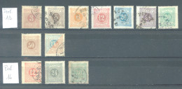 SWEDEN - 1874-1891 - USED/OBLIT.  - Yv 2-10 Mi 2-10 IN PERF 13 AND 14  - Lot 14393 - 5 ORE 50 ORE AND 24 ORE GRATIS - Taxe