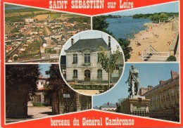 St-Sébastien-sur-Loire.. Belle Multi-vues Animée La Plage La Mairie La Maison Natale Du Général Cambronne - Saint-Sébastien-sur-Loire