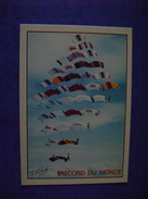 CPM SPORTS - PARACHUTISME -  PHOTO DE F. RICKARD - RECORD DU MONDE DE VOILE CONTACT -36 PARAS FRANÇAIS LYON-BRON 15/5/88 - Parachutting