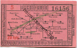 Halle - Strassenbahn Halle - Tagesfahrschein 20 Rpfg. 30er Jahre - Rückseitig Werbung W.F. Wollmer Kleider- Und Seidenst - Europa