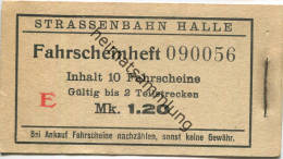 Halle - Strassenbahn Halle - Fahrscheinheft Leer - Deckblatt - Europa