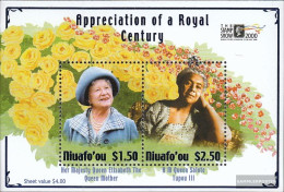 Niuafo Ou - Island Block 26 (complete Issue) Unmounted Mint / Never Hinged 2000 Queen Mother Elizabeth - Tonga (1970-...)
