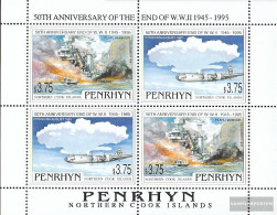 Penrhyn 575-576 Sheetlet (complete Issue) Unmounted Mint / Never Hinged 1995 End Second War - Penrhyn