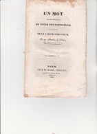 UN MOT SUR LA CONVENANCE DE VOTER DES SUBVENTIONS EN FAVEUR DE LA LEGION D'HONNEUR 1828 - Gesetze & Erlasse