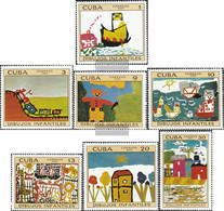 Cuba 1707-1713 (complete Issue) Unmounted Mint / Never Hinged 1971 Cuban Children's Drawings - Unused Stamps