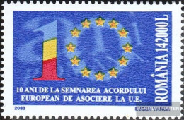 Romania 5711 (complete Issue) Unmounted Mint / Never Hinged 2003 10Jahre Association With The European Union - Neufs