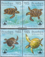 Penrhyn 579-582 Couples (complete Issue) Unmounted Mint / Never Hinged 1995 Protection The Seeschildkröten - Penrhyn