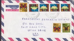 New Zealand Air Mail WELLINGTON 1971 Cover Brief SALT LAKE CITY Utah USA 7x Schmetterling Butterfly Papillon - Lettres & Documents
