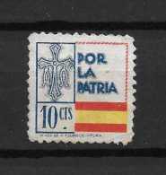 LOTE 2229  ///  ESPAÑA. GUERRA CIVIL. POR LA PATRIA Y CRUZ DE ASTURIAS.PIE IMP. "HIJOS DE FOURNIER VITORIA" 10 CENTIMOS - Emisiones Nacionalistas