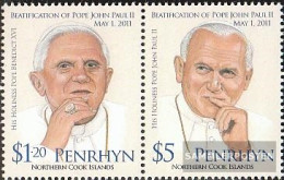 Penrhyn 668-669 Couple (complete Issue) Unmounted Mint / Never Hinged 2012 Pope Johannes Paul II. - Penrhyn