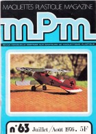 1 REVUE N°63 JUILLET AOUT 1976 MAQUETTES PLASTIQUE MAGAZINE MPM MAQUETTISME COUVERTURE AVION ALLEMAND ALBATROSS D. III - Modélisme