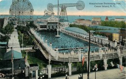 CONEY ISLAND - N-Y. - STEEPLECHASE SWIMMING POOL - CPA VOYAGEE EN 1914. - Brooklyn