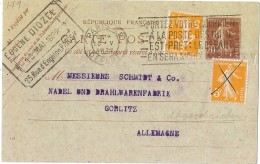 LCHA7 - E P CP SEMEUSE CAMEE 20c  TYPE IIA DATE 148 TARIF ETRANGER 30c PARIS / GORLITZ 15/5/1922 - Cartes Postales Types Et TSC (avant 1995)