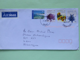 Australia 2016 Cover To Nicaragua - Lighthouse Beach - Flowers - Cartas & Documentos