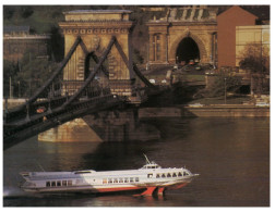 (ORL 369) Hungary - Budapest Chain Bridge And Aeroglisseur - Ship - Aerodeslizadores