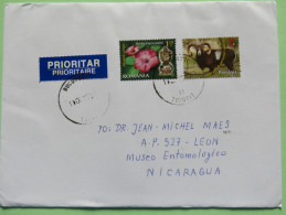 Romania 2015 Cover To Nicaragua - Flowers Goat - Storia Postale