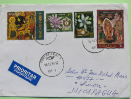 Romania 2015 Cover To Nicaragua - Christmas Flowers - Storia Postale