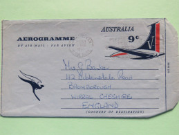 Australia 1967 Aerogramme To England - Plane Kangaroo - Lettres & Documents