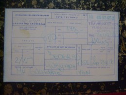 Yugoslavia-Serbia-Slovenia-JAT-airline Ticket  (3573) - Billetes