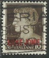 ISOLE JONIE 1941 SOPRASTAMPATO D´ITALIA ITALY OVERPRINTED CENT. 10 C USATO USED OBLITERE´ - Islas Jónicas