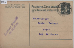 1919 Tellknabe  64 - Carte Postale - Cachet: Bahnpost Ambulant - Railway