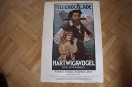 Schokoladen-Anzeige- Wien -Tell-Chocolade-Hartwig&Vogel-Hofliereralten Plakat Eines Magazins Illuftrirte Zeintung 1906 - Schokolade