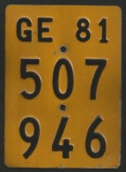 Velonummer Mofanummer Genf Genève GE 81 - Placas De Matriculación