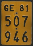 Velonummer Mofanummer Genf Genève GE 81 - Nummerplaten
