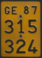 Velonummer Mofanummer Genf Genève GE 87 - Number Plates