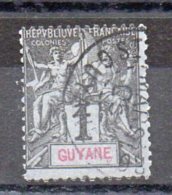 GUYANE   N°30 Noir Sur Azuré  Oblitéré - Used Stamps