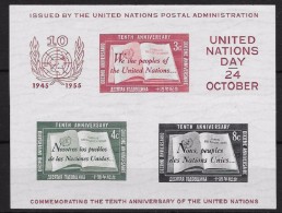 NACIONES UNIDAS. NEW YORK. HOJA BLOQUE Nº 1* (IVERT) - Used Stamps
