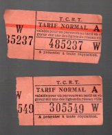 (TOULOUSE, Haute Garonne)TCRT  Ticket BUS Tarif Normal Lot De 2 Tickets  (PPP3739) - Europe