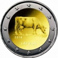 LATVIA 2 EURO Commemorative 2016 - Brown Cow - UNC - Lettonie